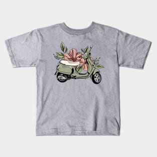 Flower Vespa Kids T-Shirt